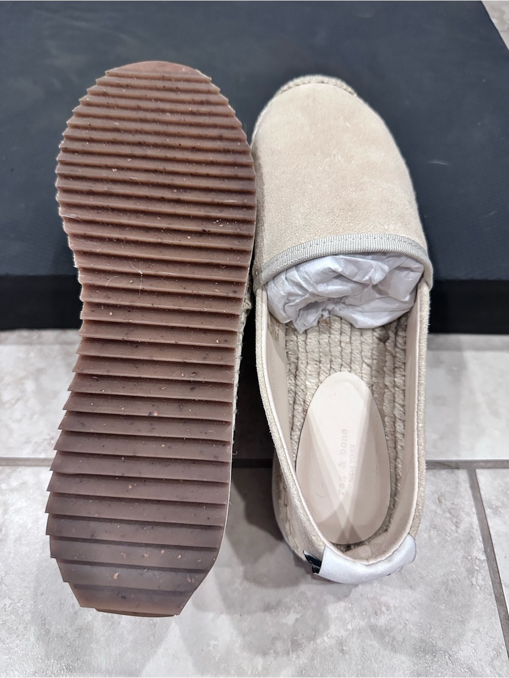 rag & bone Women’s Slip-On Espadrilles - Beige Suede Size 37.5/US 6.5 Brand New - Picture 4 of 7